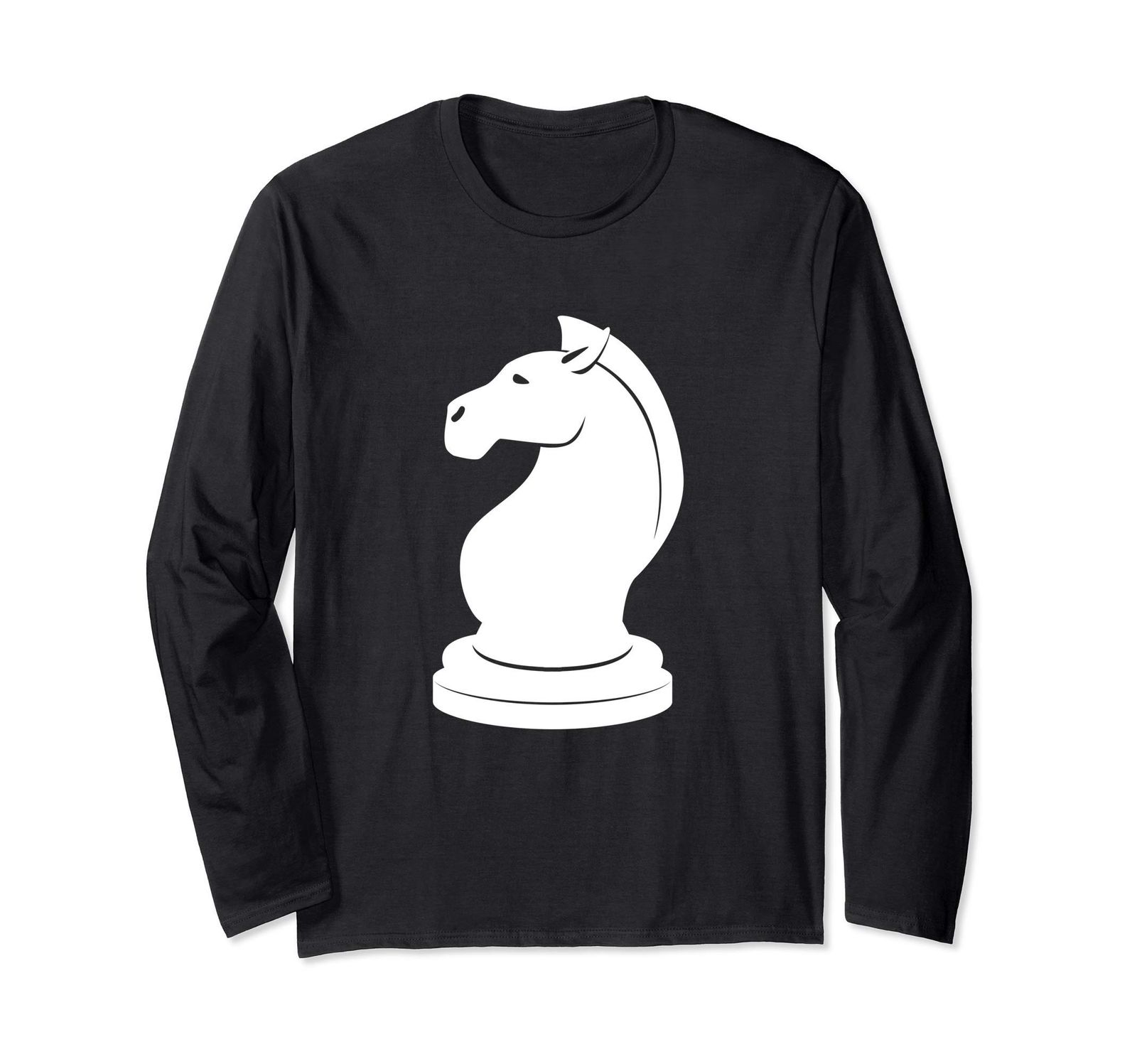 チェスの駒 (白いナイト) 長袖Tシャツ