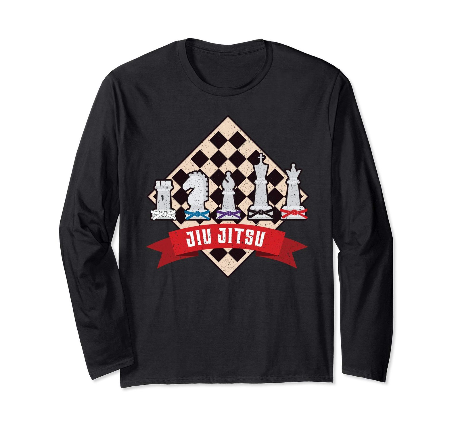 チェス ジウ ジツ 面白い武術とボード ゲーム恋人ギフト 長袖Tシャツ