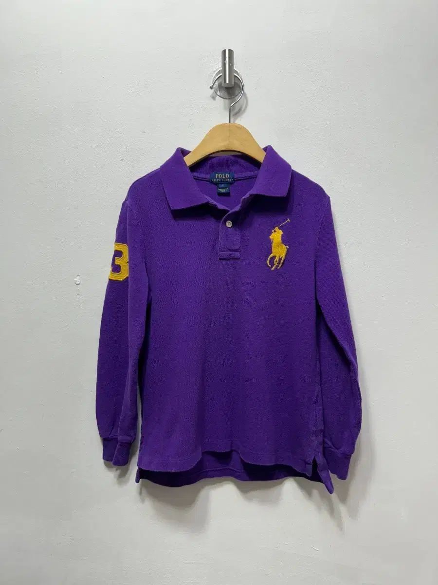ポロラルフローレン キッズ パープル ロングスリーブ ポロTシャツ 7t