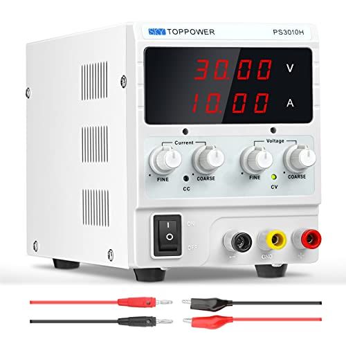 直流安定化電源 30V 10A可変電源DC電源機器4桁電圧電流表示 テスト 修理 研究 実験室用 バッテリー充電 エイジング DIY 電気制御機器 スイッチング電源,SKY TOPPOWERY 8d5ab840