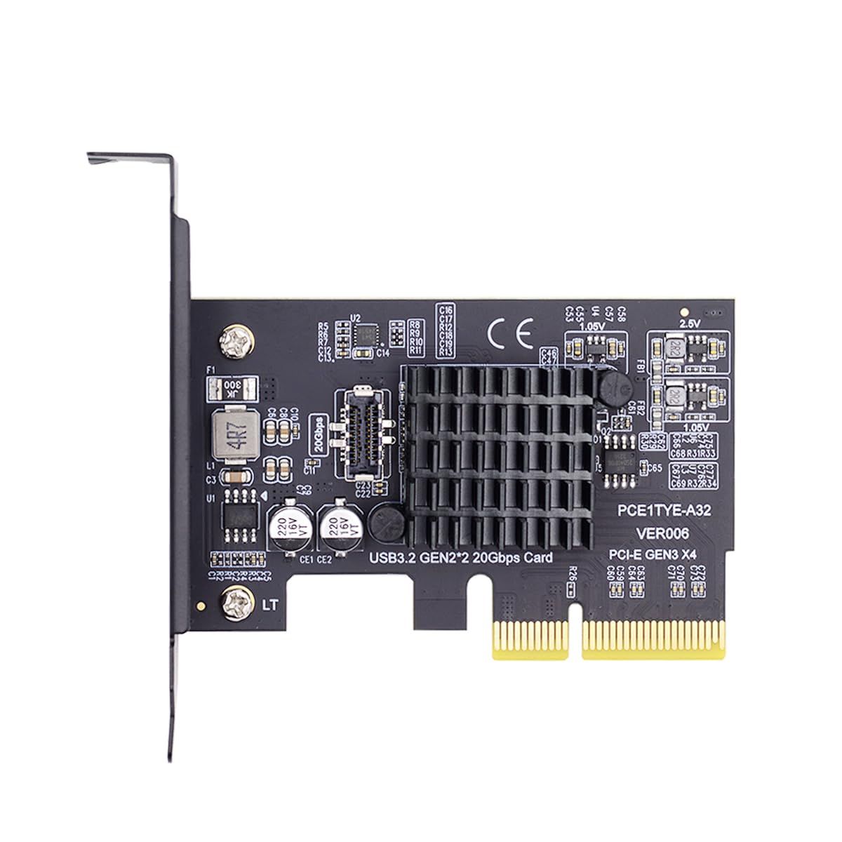 xiwai 20Gbps USB 3.2 Gen2 Type-C/Type-E フロントパネルソケットから PCI-E 4X Express カードアダプター、デスクトップマザーボード用