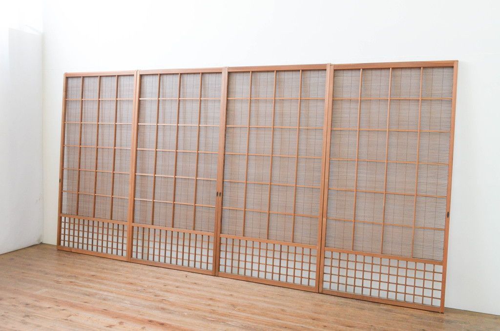 ▼現状販売▼ 夏戸4枚セット ヴィンテージ建具 昭和中期 4～7営業日前後で発送(※修理加工希望の方3ヶ月程で発送) R-066760