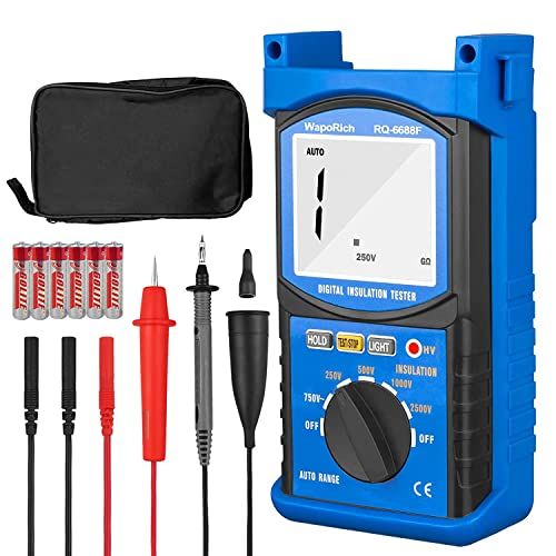 デジタル絶縁抵抗計 250/500/1000/2500V 自動レンジ メガオームテスター(1MΩ?20GΩ)1999 の計算 LCD 表示、データ把握、バックライト(RQ?6688F)(沖縄・離島の方発送不可)) dd00ddc5