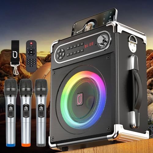 【新品】JYX スピーカーセット 拡声器 ワイヤレスマイク3本 Bluetooth 5.0対応 高低音強化機能搭載 充電式 ポータブル ホームパーティー、カラオケ、街頭スピーチ、会議 、学校行事、セミナー、室外、防災、路上ライブ、イベントなど 7d62d51e