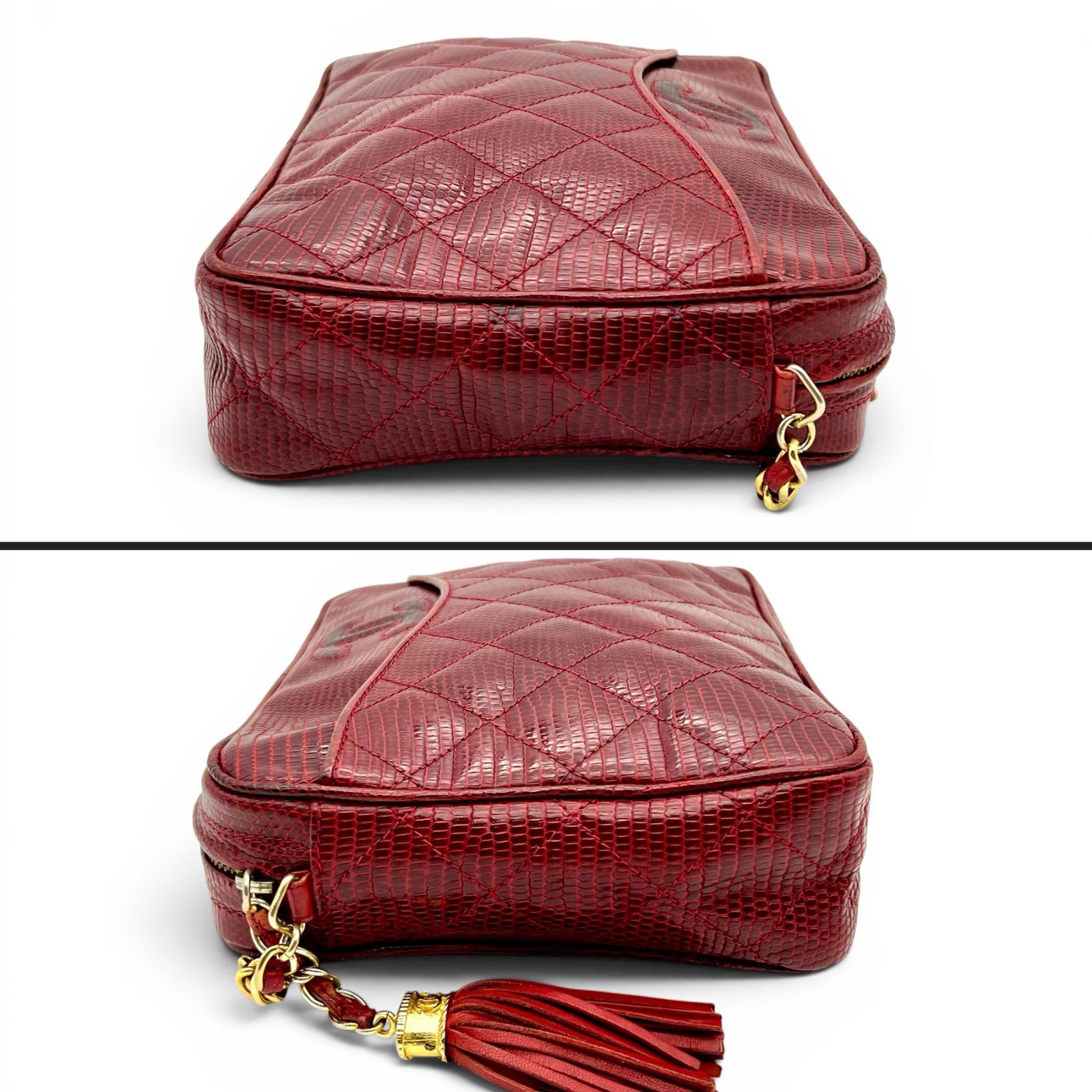 CHANEL シャネル マトラッセ ココマーク リザード チェーンショルダー 