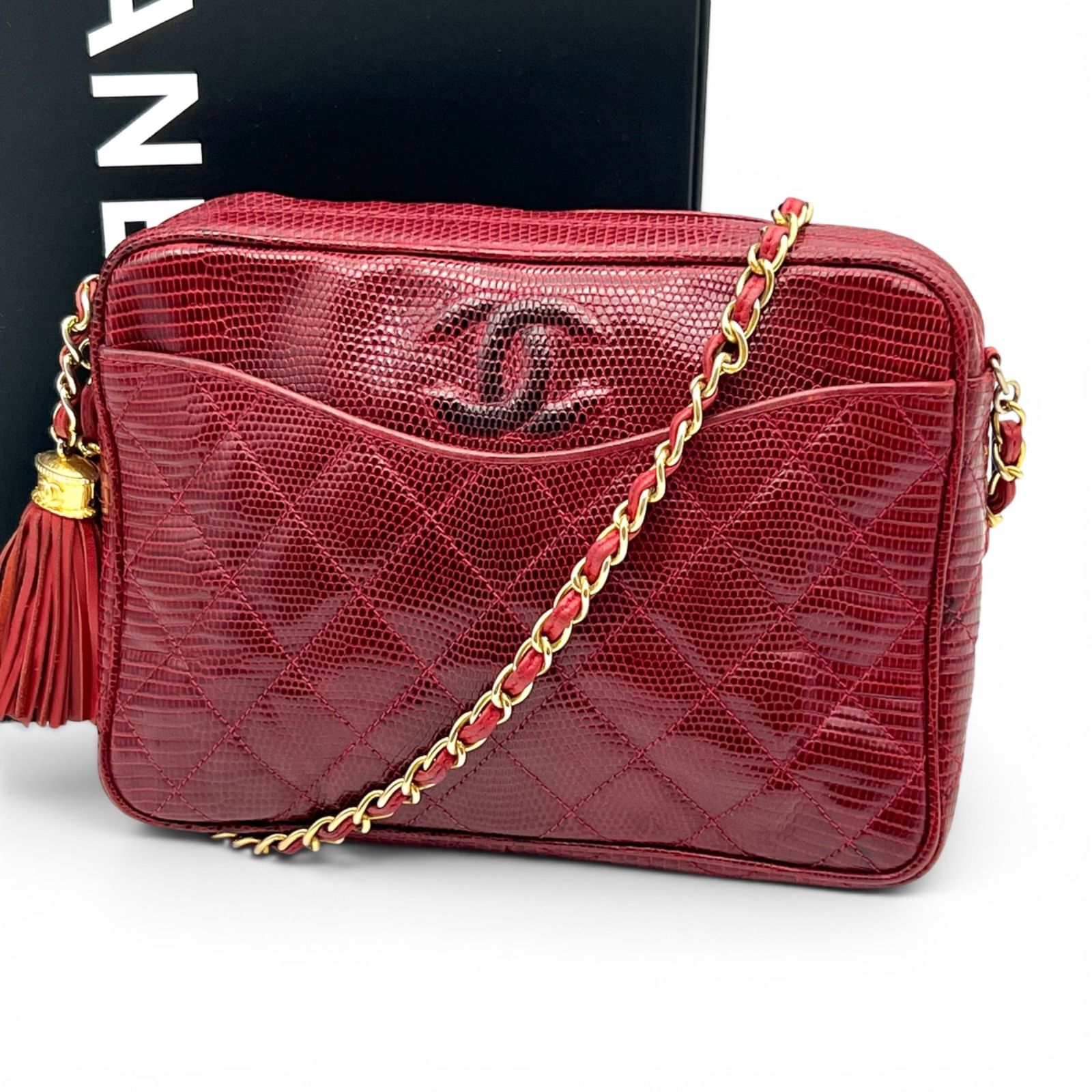 CHANEL シャネル マトラッセ ココマーク リザード チェーンショルダー 