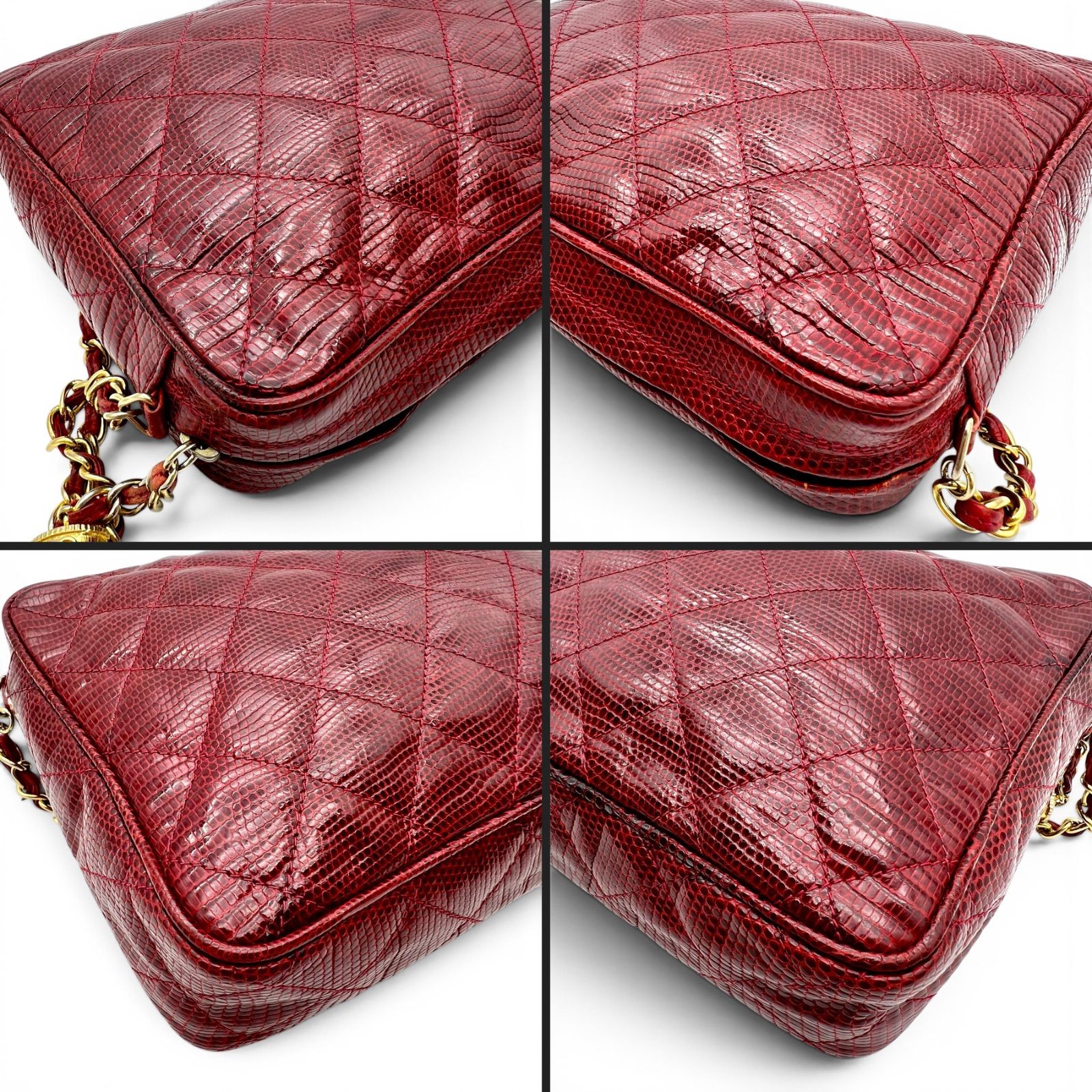 CHANEL シャネル マトラッセ ココマーク リザード チェーンショルダー 