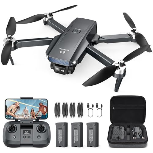 ドローン カメラ付き DEERC ブラシレスモーター 1080P FPV 初心者向け 折りたたみ 小型 屋外用 バッテリー3個 45分飛行 収納ケース付き 国内認証済み 子供用 おもちゃ 男の子 誕生日プレゼント D20S 国内発送