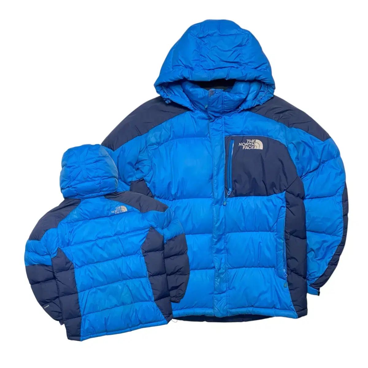 THE NORTH FACE ザノースフェイス 700 ハイイベント ブルー ネイビー バイカラー フード ダウン S