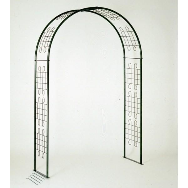 フラワーアーチ/ガーデニング用品 〔幅124cm〕 スチールパイプ製 日本製 『エクセレント』 〔園芸 庭 花 エクステリア〕
