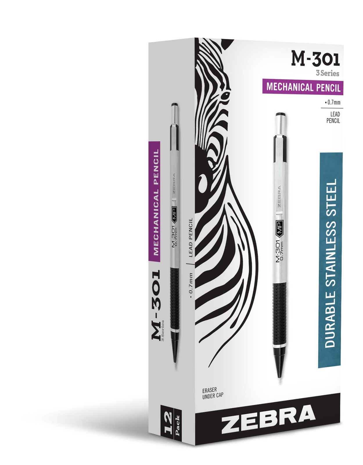新品 Zebra Pen M-301 シャープペンシル、ステンレススチールバレル、ミディアムポイント、0.7mm、ブラックグリップ(合計112本パック)