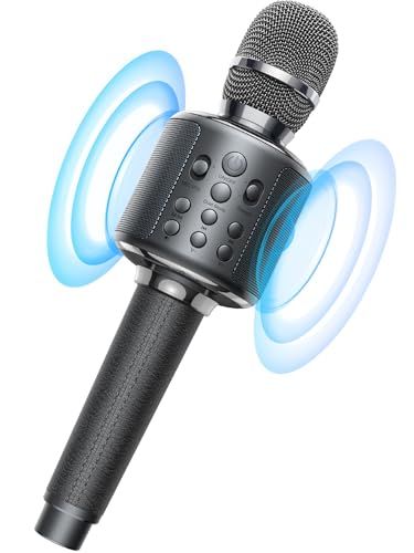 【新登場】MetFut カラオケマイク 高性能 Bluetooth ワイヤレスマイク スピーカー内蔵 カラオ練習 一体型 3000mAh充電式 エコー調整/デュエットモード/ボーカル消去 革ハンドル TFカード/AUX再生 収納ケース付属 ス 11254615