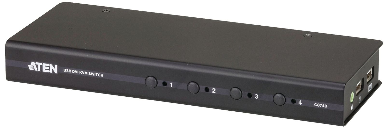 新品 ATEN CS74D 4ポートUSB DVI/オーディオKVMスイッチ（スリムタイプ）
