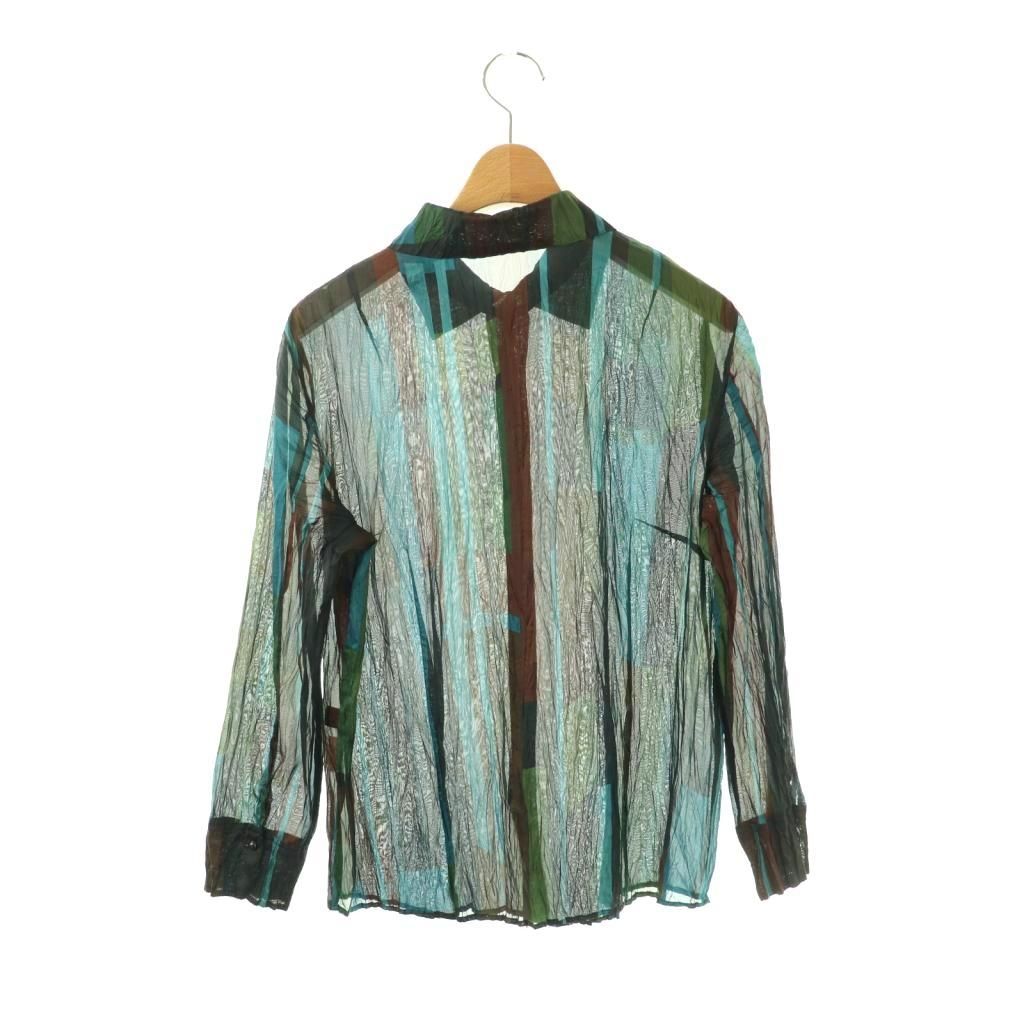 レリアン 総柄シャツ バッグ柄 9 マルチカラー 黒 ブラック ボルドー /SS レリアン Leilian 総柄シャツ バッグ柄 9 マルチカラー 黒 ブラック