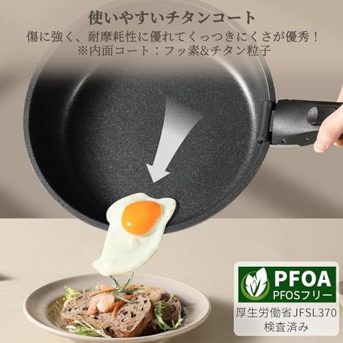 CAROTE カローテ フライパン 鍋 セット IH&ガス火対応 6点 PFOAなどの有害物質不使用 プロ仕様 5層構造 チタンコート 軽量 取っ手のとれる 洗練されデザイン コンパクト収納 1人暮らしセット 新生活セット 取っ手のとれる こ 08b3758d CAROTE カローテ フライパン 鍋 セット IH&ガス火対応 6点 PFOAなどの有害物質不使用 プロ仕様 5層構造 チタンコート 軽量 取っ手のとれる 洗練されデザイン コンパクト収納 1人暮らしセット 新生活セット 取っ手のとれる こ 08b3758d