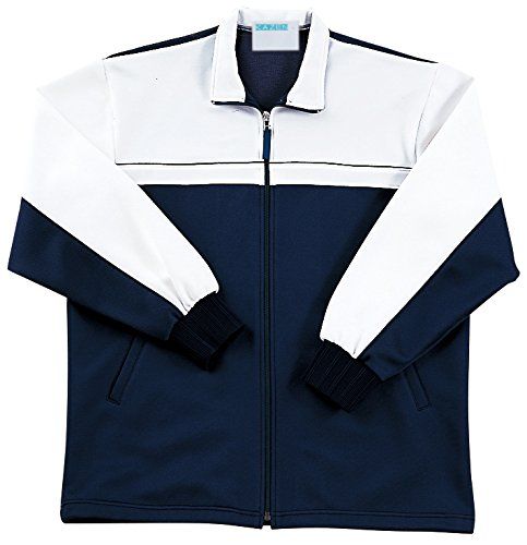 新品 介護ユニフォーム ジャージ KAZEN ケアジャケット ネイビー 241-31 L