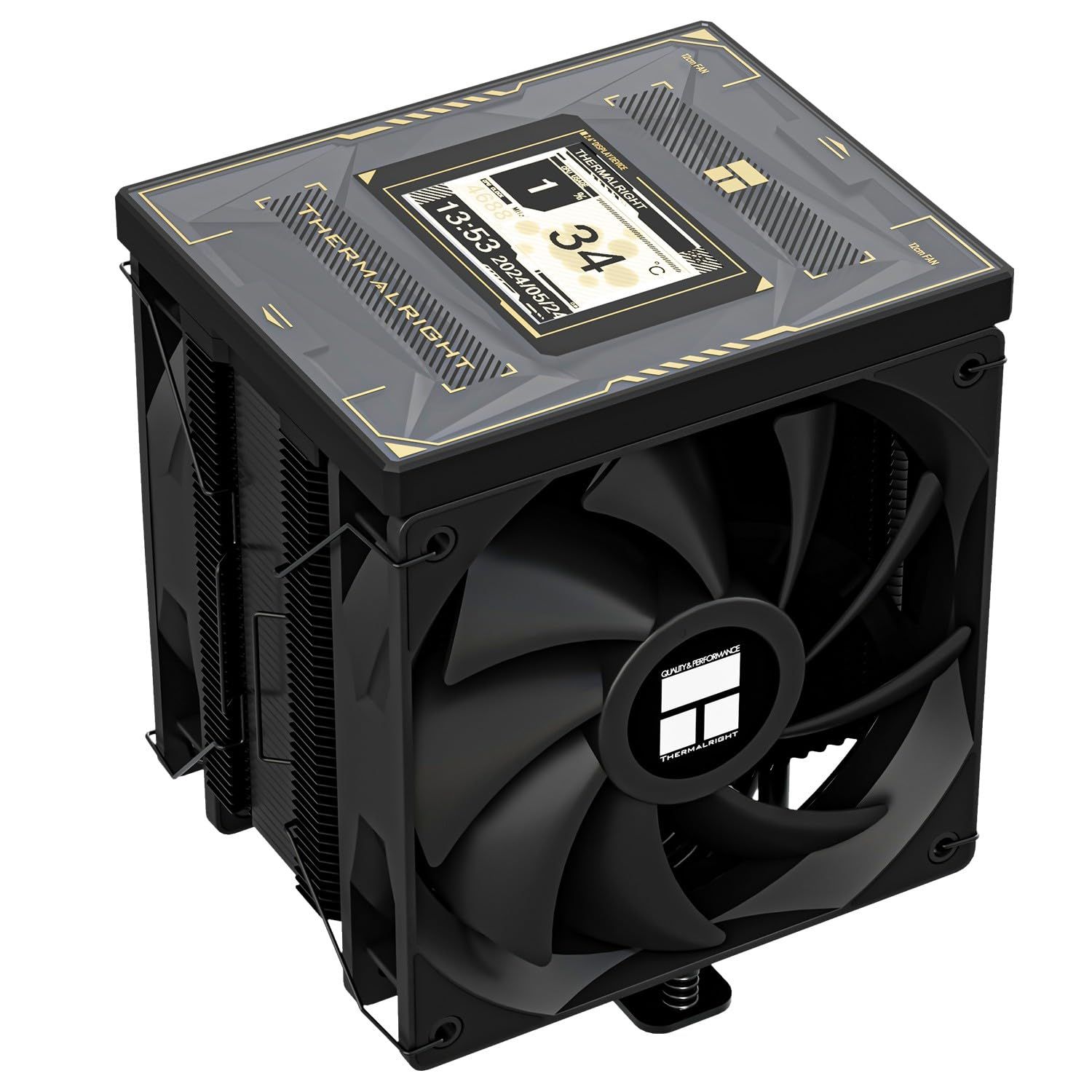 新品 Thermalright サイドフロー型シングルタワーヒートシンクCPUクーラー Burst Assassin 120 Vision Black 2.4インチ液晶パネル搭載 6mmヒートパイプ6本 日本正規代理店品
