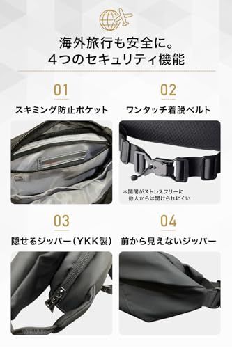 【地上波テレビ紹介】 公式 セイファス イタリア人デザイナー監修×ワンランク上の防犯設計 ボディバッグ ショルダーバッグ ウエストポーチ メンズ レディース コンパクト 大容量 小さめ 軽量 撥水 背面防犯ポケット 3way FARIE ip 0aaefecb