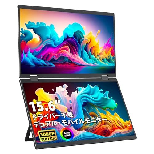 cocopar デュアルモバイルモニター 15.6インチ / ドライバー不要・トリプル画面/ΔE<2・120%sRGB・78%NTSC広色域 / FHD1080P・画面統合・自動回転/折りたたみ式・自立スタンド・VESA対応/Type-C・m ad75fea4
