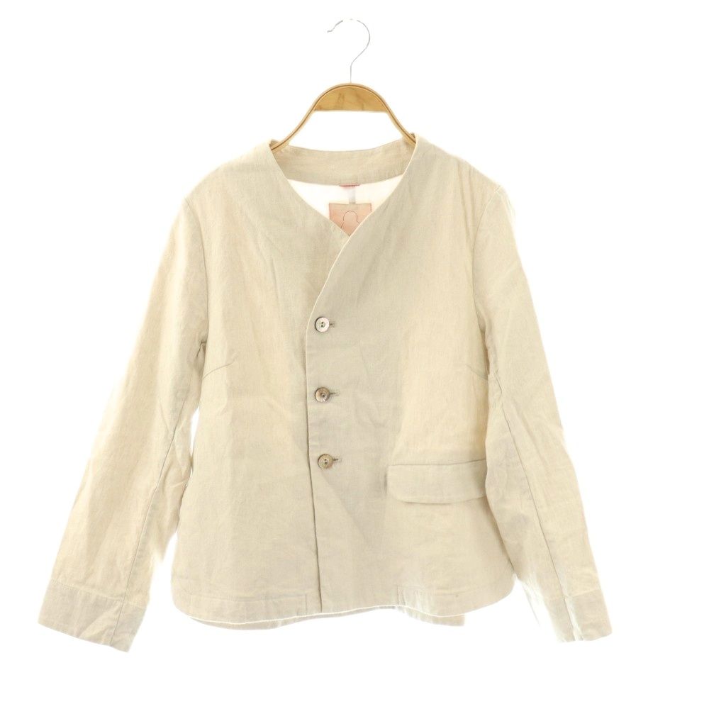 パラスパレス Pallas Palace ノーカラージャケット 上着 リネン