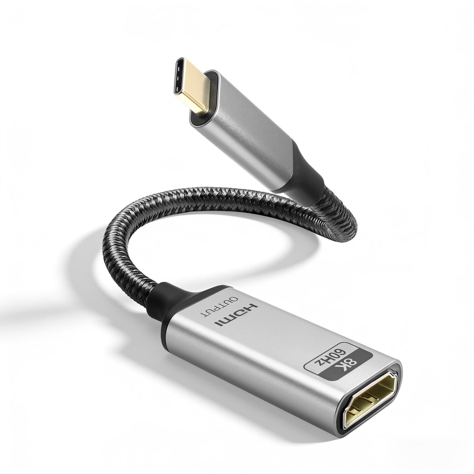 Duttek USB C HDMI 変換ケーブル短い(20cm）、USB Type CオスHDMIメス 