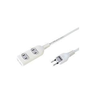 (まとめ) サンワサプライ タップ 2P・3個口 2.0m TAP-3W2N 1個 〔×5セット〕