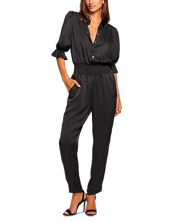 レイミー ブルック レディース トップス ジャンプスーツ シャーリング Ramy Brook Dina Smocked Jumpsuit Black ブラック