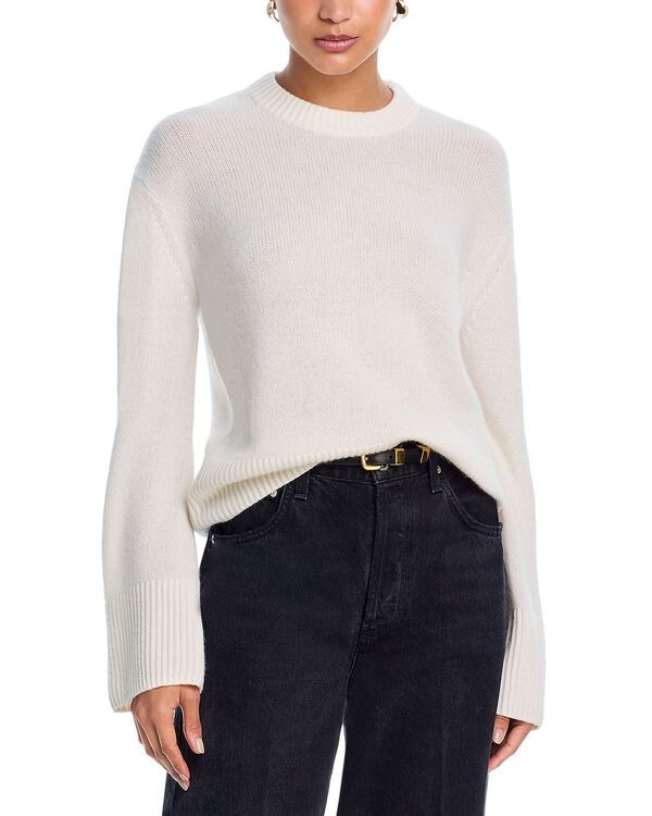 アクア レディース アウター ニット・セーター クルーネック AQUA 100 Cashmere Crewneck Sweater Exclusive Ivory アイボリー