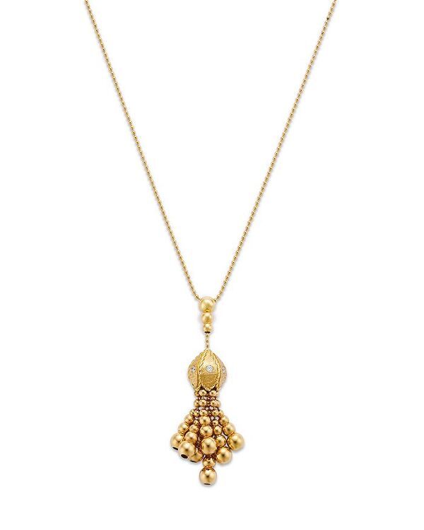 ロバートコイン レディース アクセサリー ネックレス・チョーカー・ペンダントトップ レース Roberto Coin 18K Yellow Gold Princess Diamond Tassel Pendant Necklace 1618 Gold ゴールド