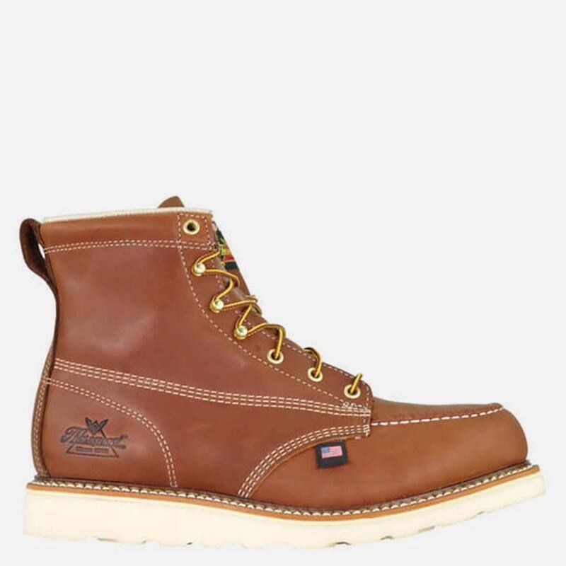 ソログッド メンズ シューズ ブーツ・レインブーツ Thorogood Mens American Heritage 6 Inch Tobacco Safety Toe Moc Toe Maxwear Wedge Tobacco