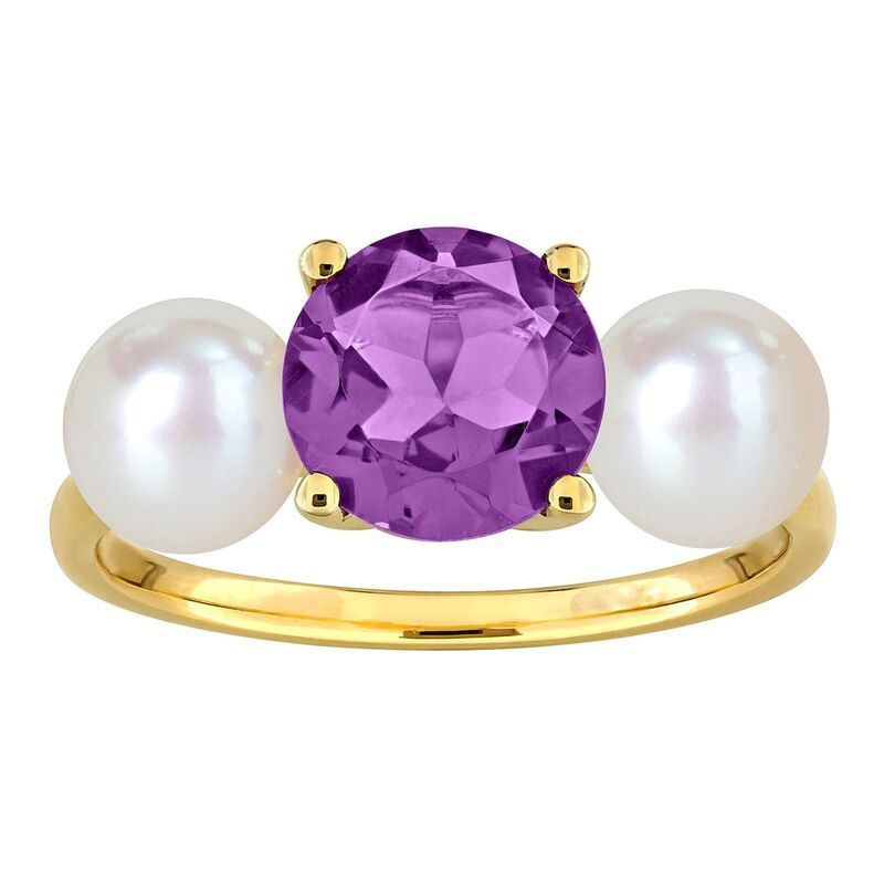 ステラ グレース レディース アクセサリー リング Stella Grace 10k Gold Freshwater Cultured Pearl Amethyst 3Stone Ring 10k Gold ゴールド