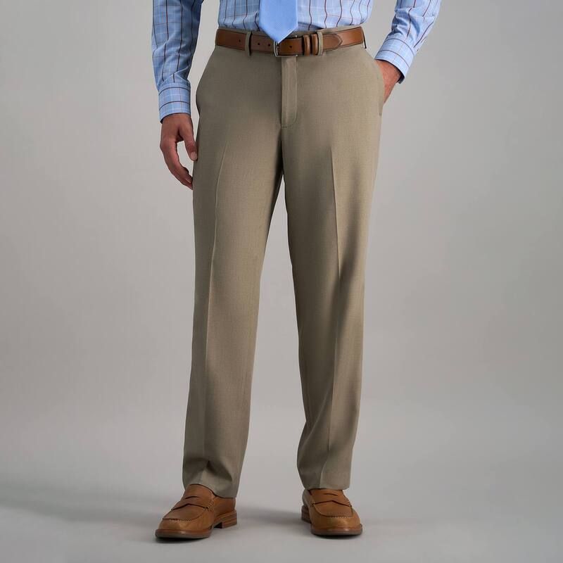 ハガー メンズ ボトムス カジュアルパンツ Mens Haggar Premium Comfort StraightFit FlatFront Dress Pants Oatmeal オートミール