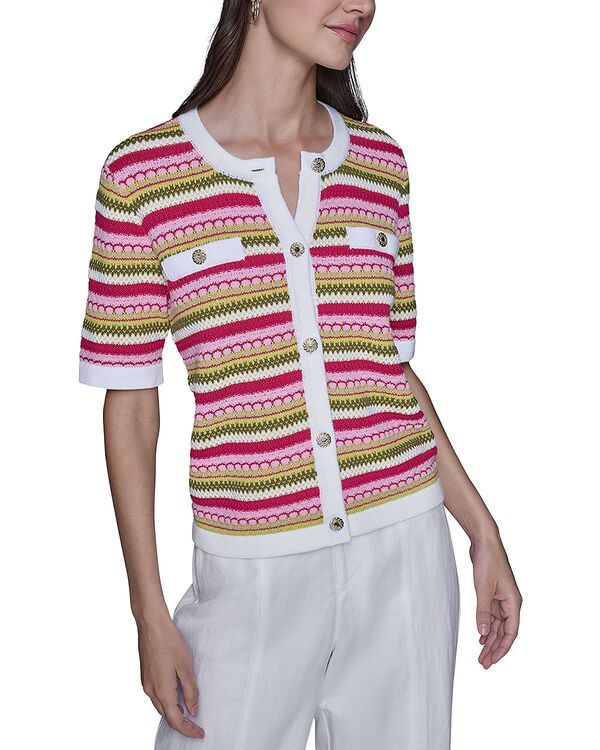 カール ラガーフェルド レディース トップス シャツ KARLAGERFELD PARIShort Sleeve Top Lime Multi ライム