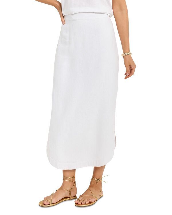 ニックプラスゾーイ レディース ボトムスカート リネン NICZOE Rumba Linen Dip Skirt Paper White ホワイト