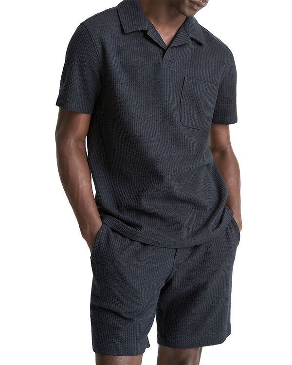 ヴィンス メンズ トップス ポロシャツ Vince Short Sleeve Seersucker Polo Shirt Coastal