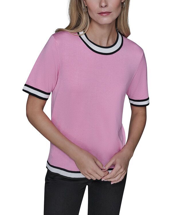 カール ラガーフェルド レディース トップス シャツ ニット KARLAGERFELD PARIShort Sleeve Knitoprism Pink ピンク