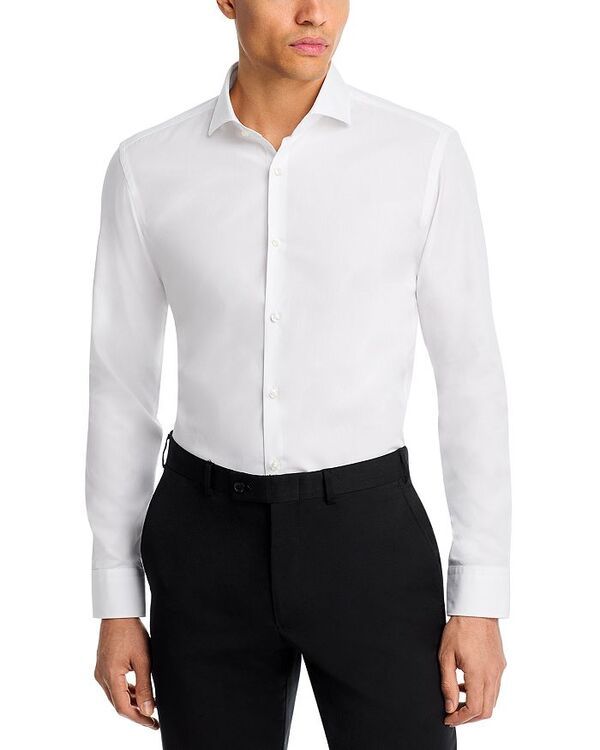フューゴ レディース トップス シャツ スリムフィット HUGO Koey Slim Fit Dresshirt Open White ホワイト
