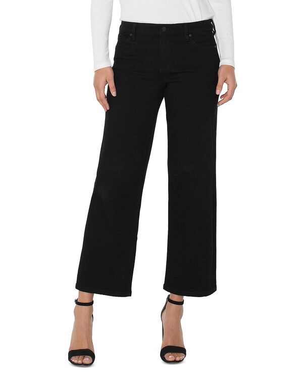 リヴァプール ロサンゼルス レディース ボトムス デニムパンツ ワイドレッグ クロップド ジーンズ Liverpoolos Angelestride High Rise Cropped Wide Leg Jeans Rinse Black Rinse ブラック