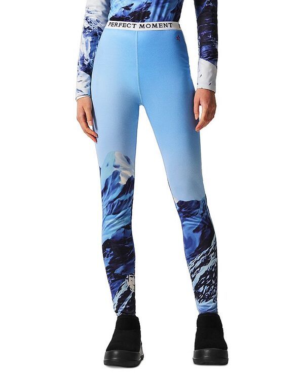 パーフェクトモーメント レディース ボトムス レギンス プリント Perfect Moment Printed Base Layer Leggings Lift Blue ブルー
