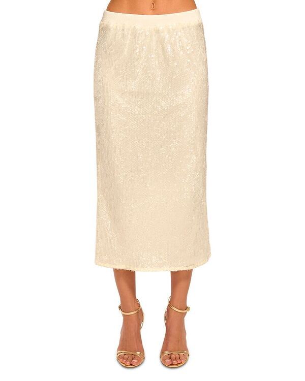 レイミー ブルック レディース ボトムスカート ミディ スパンコール Ramy Brook Annita Sequined Midi Skirt Winter White ホワイト