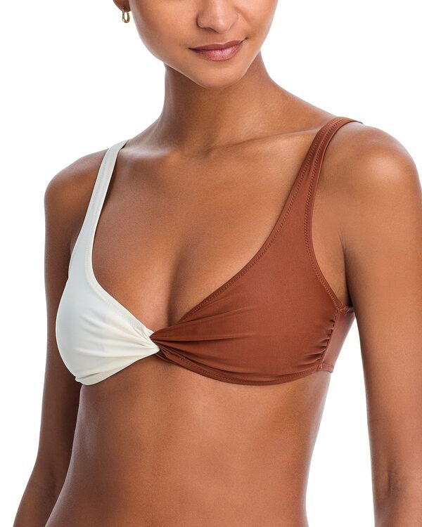 ソリッド アンド ストライプ レディース 水着 トップのみ Solid Striped The Perrie Bikini Top Brule Coconut