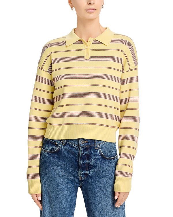ワイフ レディース アウター ニット・セーター WAYF Carter Stripe Sweater Yellow Stripe イエロー