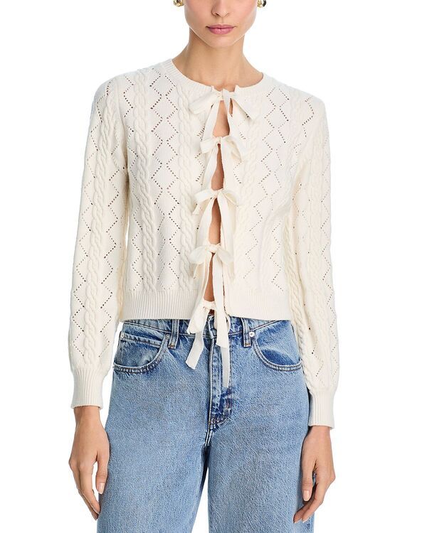 ワイフ レディース アウター カーディガン WAYF Pixie Tie Front Cardigan Cream クリーム