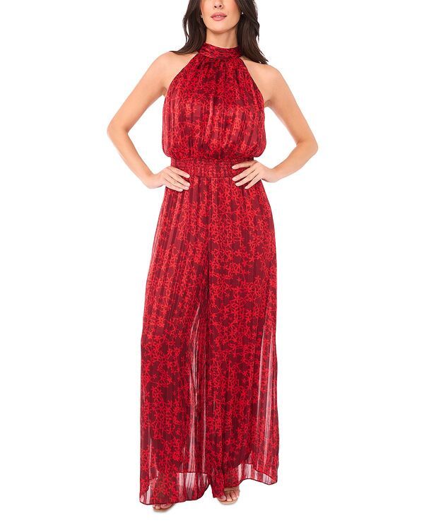 ヴィンスカムート レディース トップス ジャンプスーツ シャーリング VINCE CAMUTO Smocked Jumpsuit Crimson クリムゾン