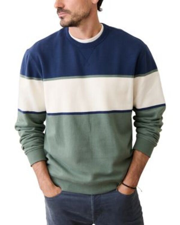 マリーン レイヤー メンズ アウター ニット・セーター リラックスフィット クルーネック Marine Layerelaxed Fit Color Block Crewneck Sweater NavyGreen ネイビー