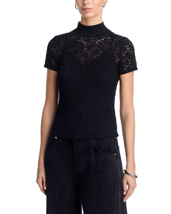 ペイジ レディース トップス シャツ レース PAIGE June Lace Top Black ブラック