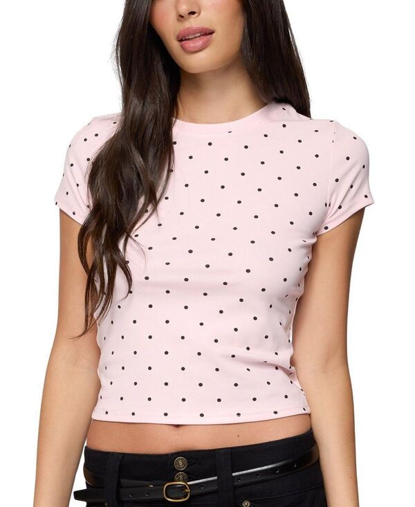 アディクテッド レディース トップス シャツ ドット柄 ドット Edikted Lorenzo Polka DotShirt Light Pink ピンク