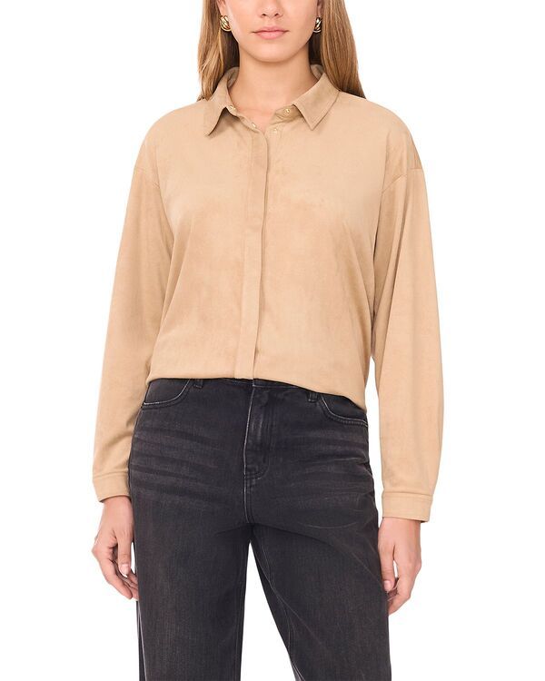 ワンステイト レディース トップス シャツ スエード 1STATE Faux Suede Shirt Antique Bronze
