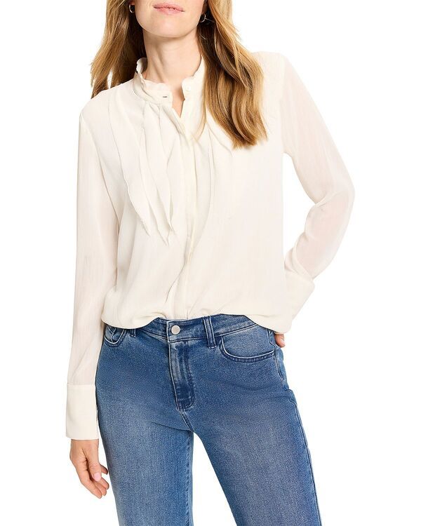 ニックプラスゾーイ レディース トップス シャツ シフォン NICZOE Falling Chiffon Long Sleeve Top Classicream クリーム