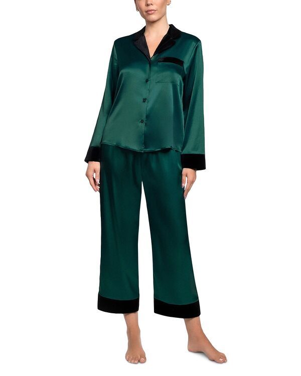 インブルーム レディース アウター パーカー・スウェット ベルベット サテン In Bloom by Jonquil Velvetrim Satin Pajama Set Winter Green グリーン